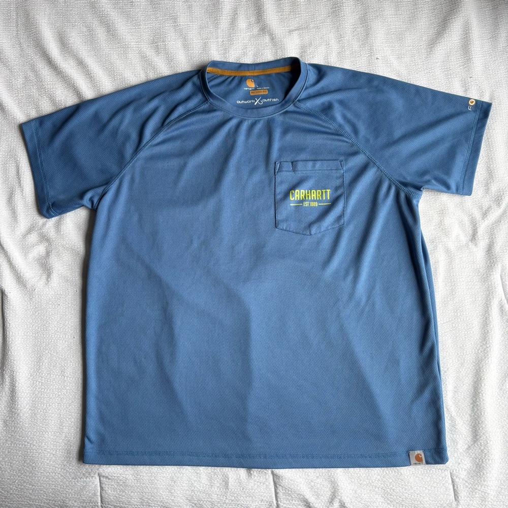 Carhartt Force Performance Fishing Shirt Outwork Outfish Size Large Relaxed Fit